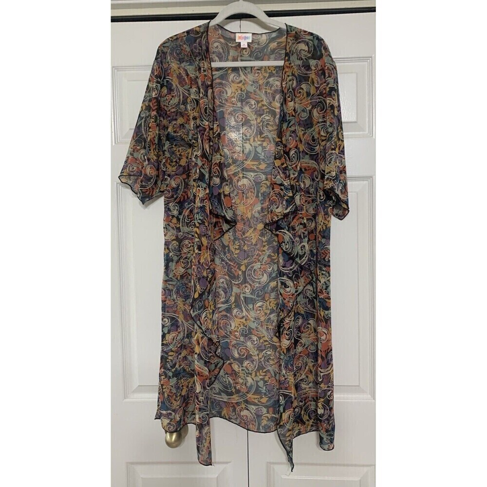Lularoe Longline Sheer Kimono Duster Cardigan Multi Color Size M (X4)